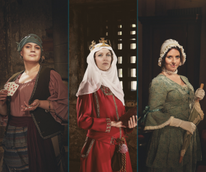 Empress Matilda and two other historic characters at Oxford Castle and Prison